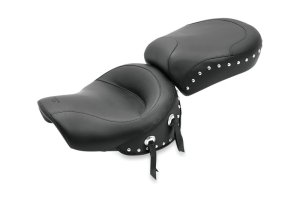 Kawasaki Nomad Two-Piece Motorcycle Seat - Mustang Motorcycle - With Studs - Black - `99-`01 Kawasaki Nomad Two-Piece Motorcycle Seat - Mustang Motorcycle - With Studs - Black - `99-`01
